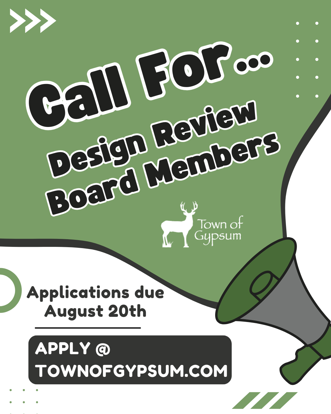 Call for Design Review Board Members. Applications Due August 20